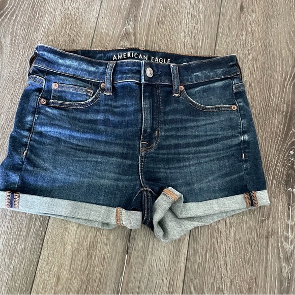 American Eagle Outfitters NeXt Level Stretch Hi-Rise Shortie Jean Shorts Size 4 - Picture 1 of 8